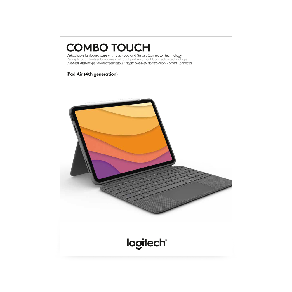 Bao da kèm bàn phím Logitech Combo Touch iPad Air gen 4, gen 5 - Backlit keys có thể tháo rời, Trackpad siêu nhạy - Hàng chính hãng