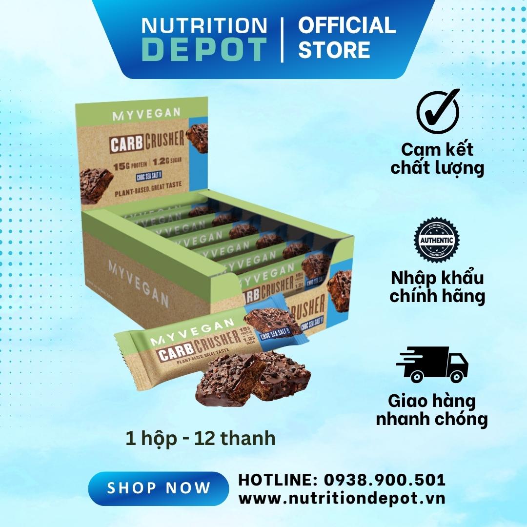 Bánh Vegan Carb Crusher Myprotein bổ sung năng lượng và protein thực vật - Hộp 12 cái - Nutrition Depot Vietnam