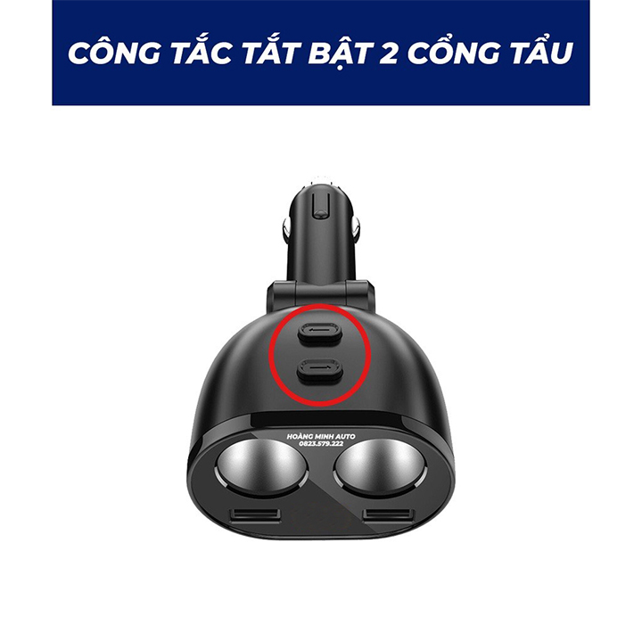 Tẩu sạc xe hơi 2 cổng
