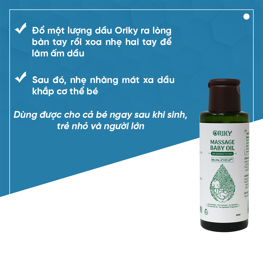 Dầu Massage Oriky dưỡng ẩm cho bé - DK Pharma