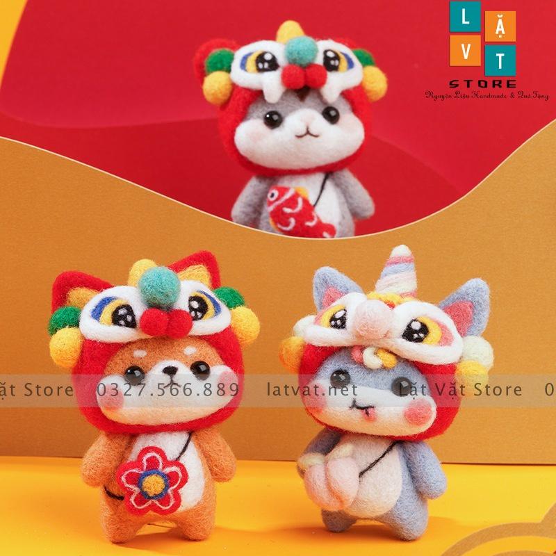 Bộ len chọc linh vật 12 con giáp cung hoàng đạo theo tuổi, quà tặng may mắn, DIY needle felting, có hướng dẫn