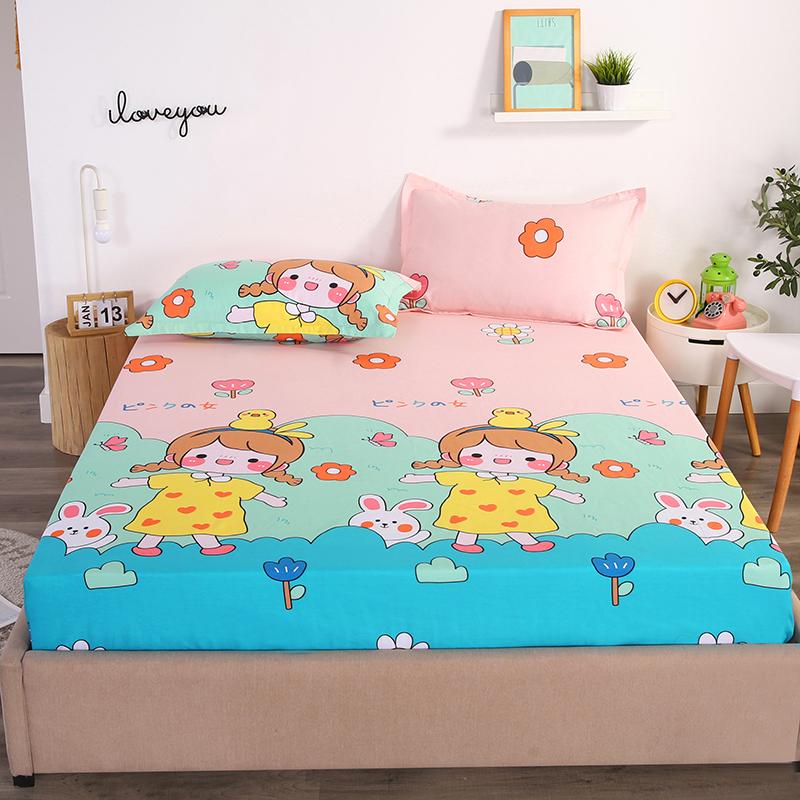 1 Chiếc Hoạt Hình 100% Nguyên Chất Giường Cotton, trang Bị Tấm Với Thun Chăn Ga Gối Bé Gái Nữ Hoàng Kích Thước Giường Nệm Bao Bedsheet