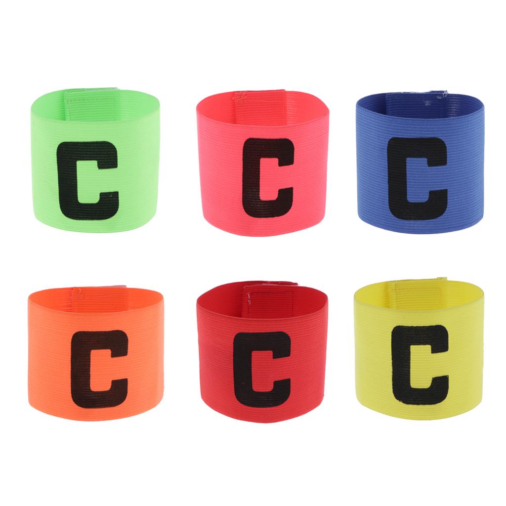 Captain Armband Football Soccer Sports Adjustable Arm Bands Fluorescent