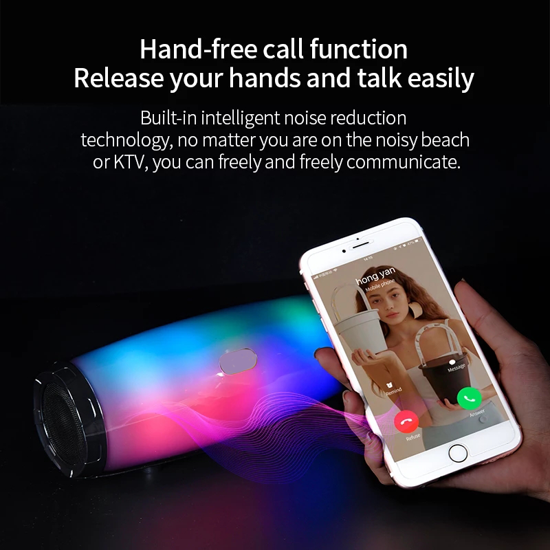 Loa di động Bluetooth 40W Không dây Âm thanh nổi ngoài trời Chống nước USB/TF/AUX FM Loa Màu sắc: xanh lá cây