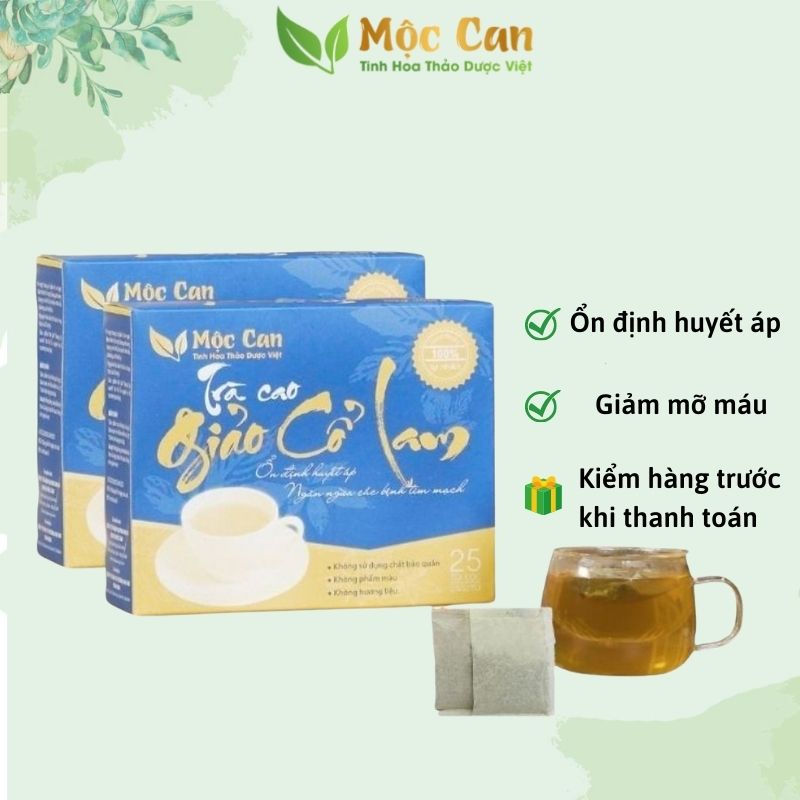 Trà Giảo Cổ Lam Mộc Can túi lọc ổn định huyết áp,ngăn ngừa các bệnh về tim mạch hộp 25 gói