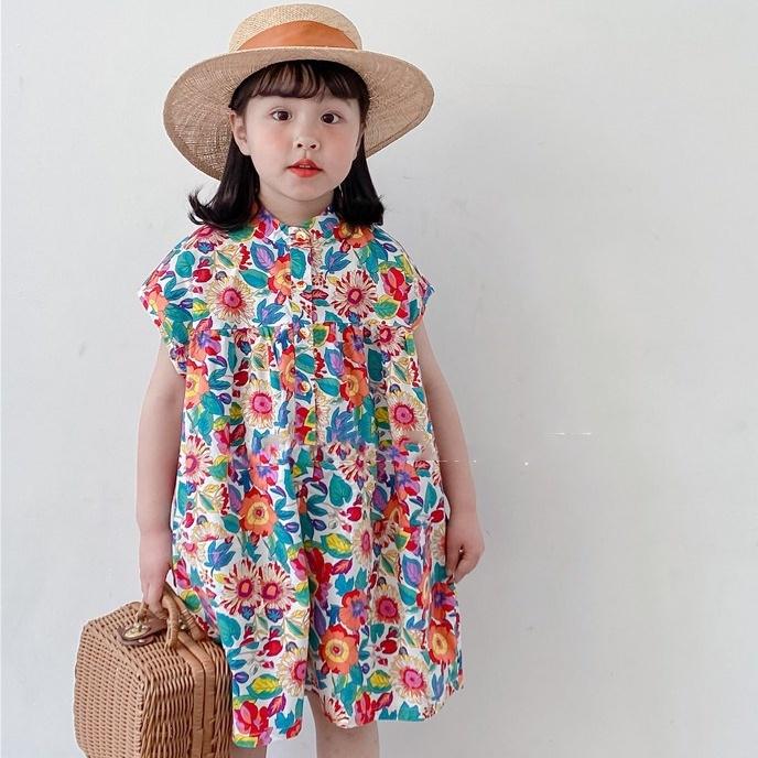 VT71 Size90-130(10-25kg) Váy đầm cho bé gái (Đầm suông vải thô Hàn Quốc mát mịn) Thời trang trẻ Em quảng châu
