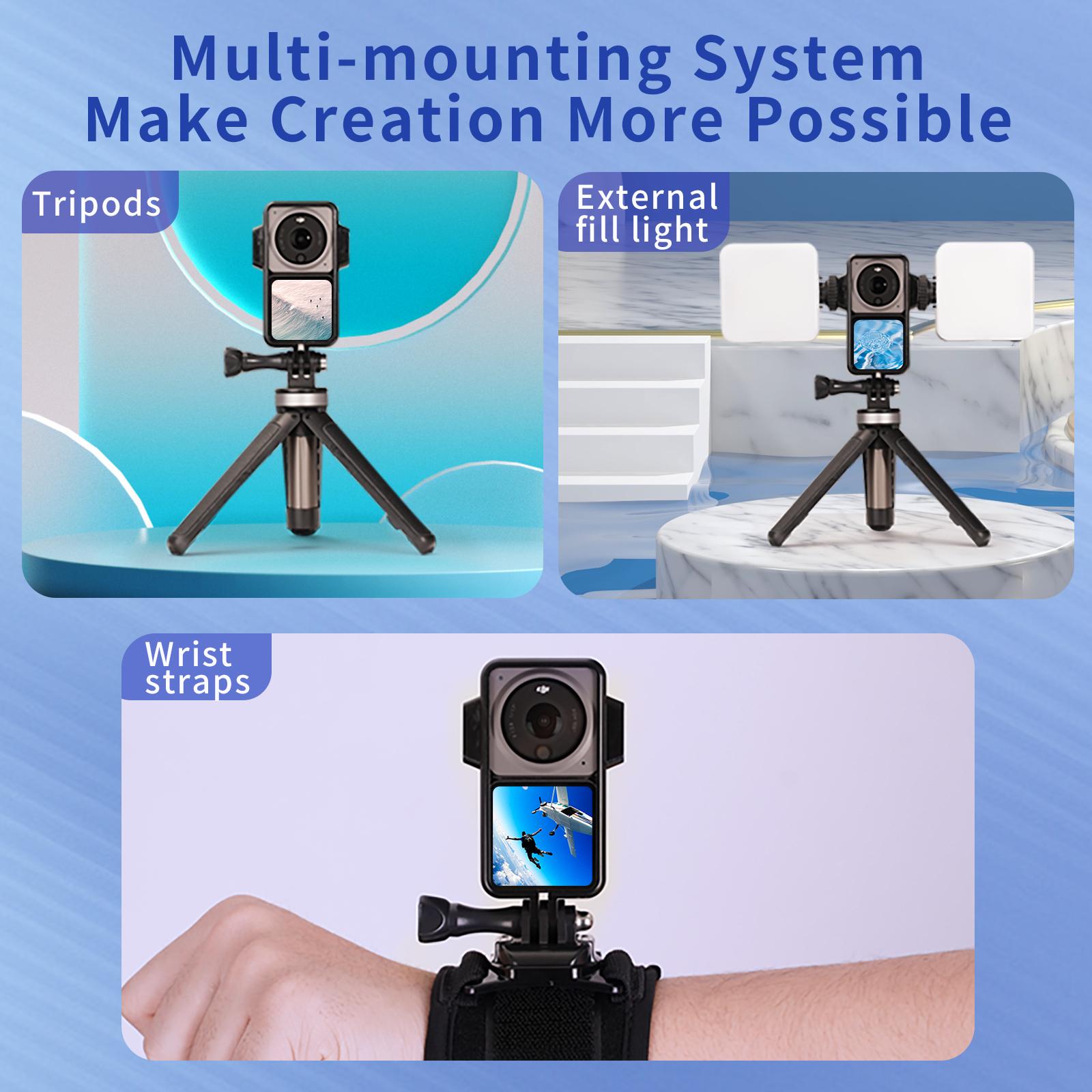 Lồng khung telesin với camera hành động giày lạnh bảo vệ giao diện toàn cầu Mount Mount Anti-Drop Dust Cover Vỏ