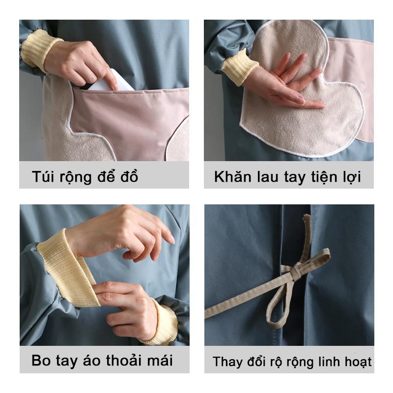 Tạp Dề Tay Dài Chống Thấm Nước Và Dầu Ăn Tiện Lợi Cho Nhà Bếp
