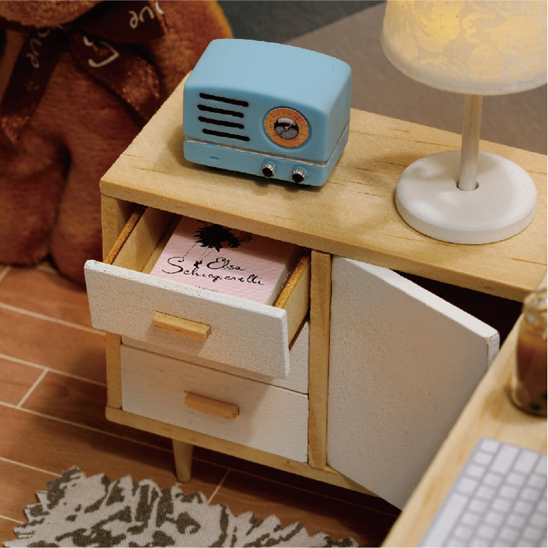 Đồ chơi lắp ghép  3D Mô hình nhà DIY Doll House Sunshine Study Kèm Mica Chống bụi