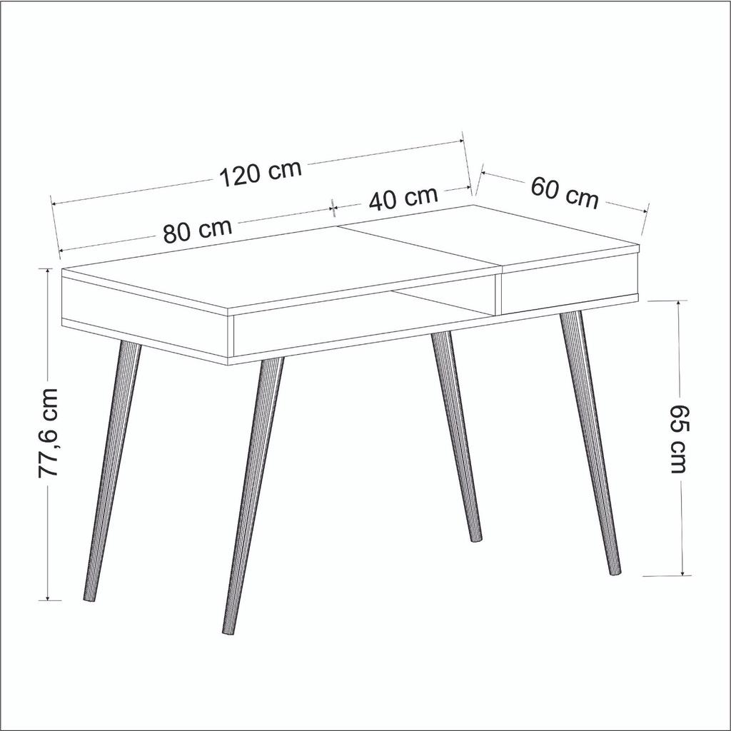 Bàn làm việc hiện đại chân gỗ tự nhiên mặt bàn gỗ công nghiệp nhiều kích thước FNLO86