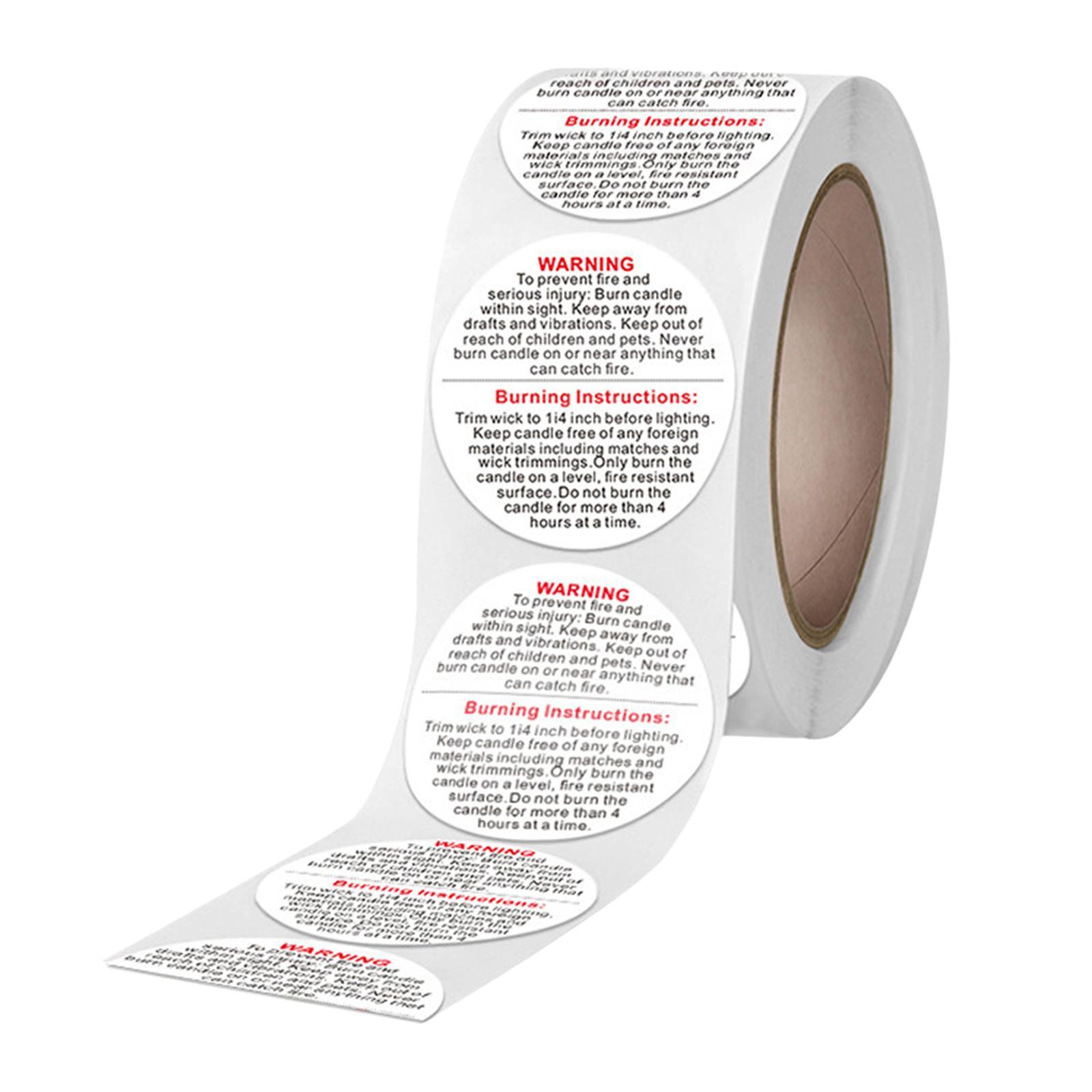 500Pcs Candle Warning Stickers  Melt  Instruction Container Label