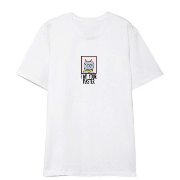 Áo thun ngắn tay in chữ I AM YOUR MASTER