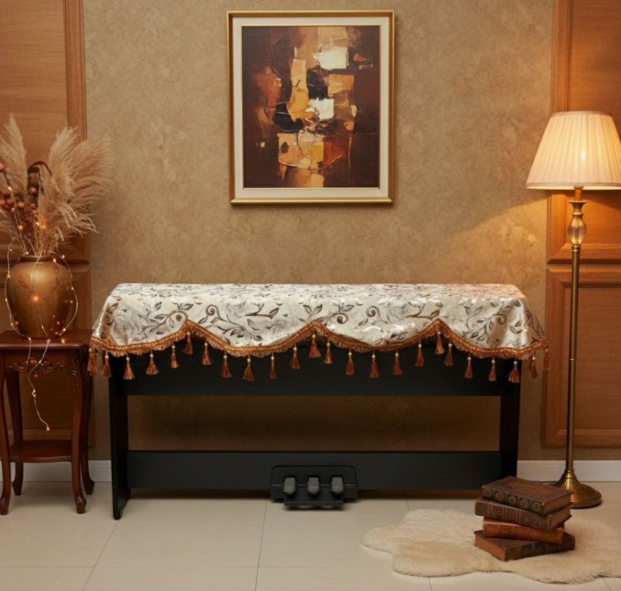 Khăn phủ đàn piano điện tử 88 phím sang trọng cổ điển trang trí giáng sinh noel năm mới Tết sinh nhật - HÀNG CHÍNH HÃNG