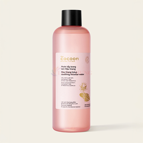 Nước tẩy trang sen Hậu Giang Cocoon Lotus Soothing Micellar Water (500ml) - Hàng chính hãng