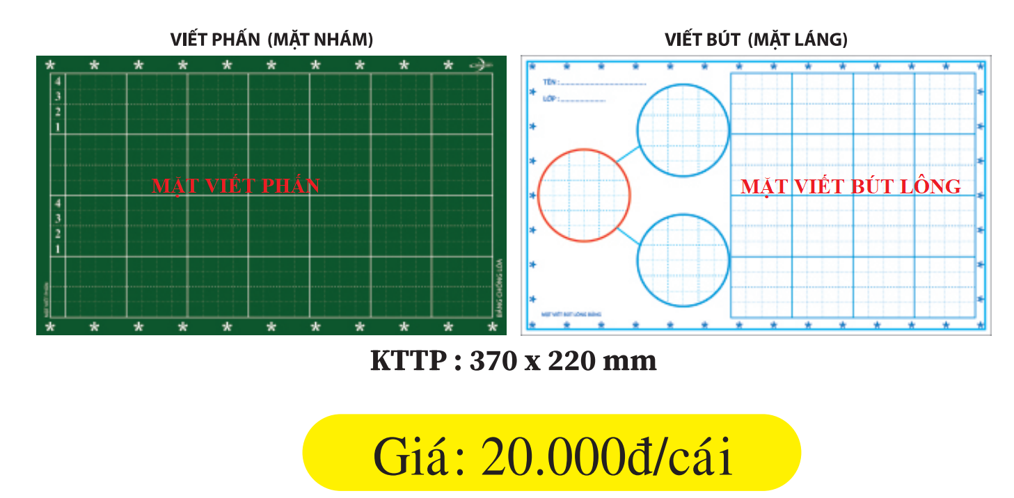 Bảng Con Tách Gộp ( 1 Mặt Viết Phấn, 1 Mặt Viết Bút Lông )