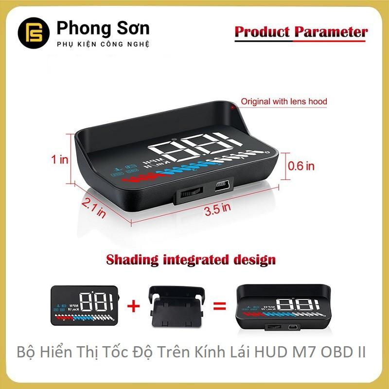 Bộ hiển thị tốc độ trên kính lái HUD M7 - OBD2 dành cho Xe hơi