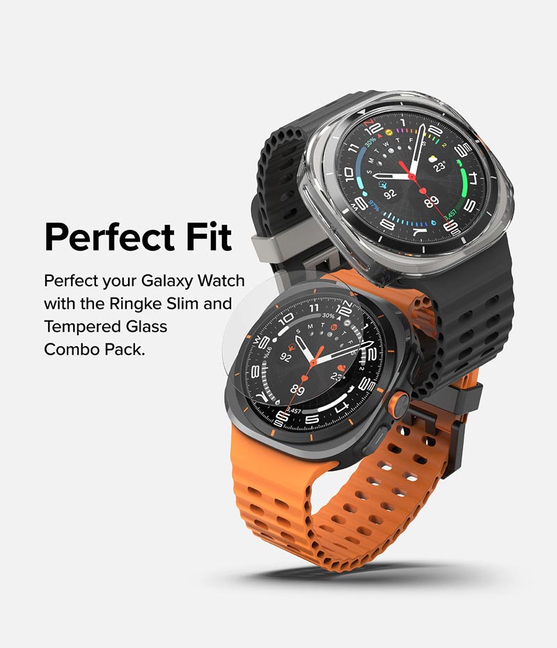 Vỏ ốp kèm dán cường lực cho Galaxy Watch Ultra RINGKE Slim &amp; Glass - Hàng Chính Hãng
