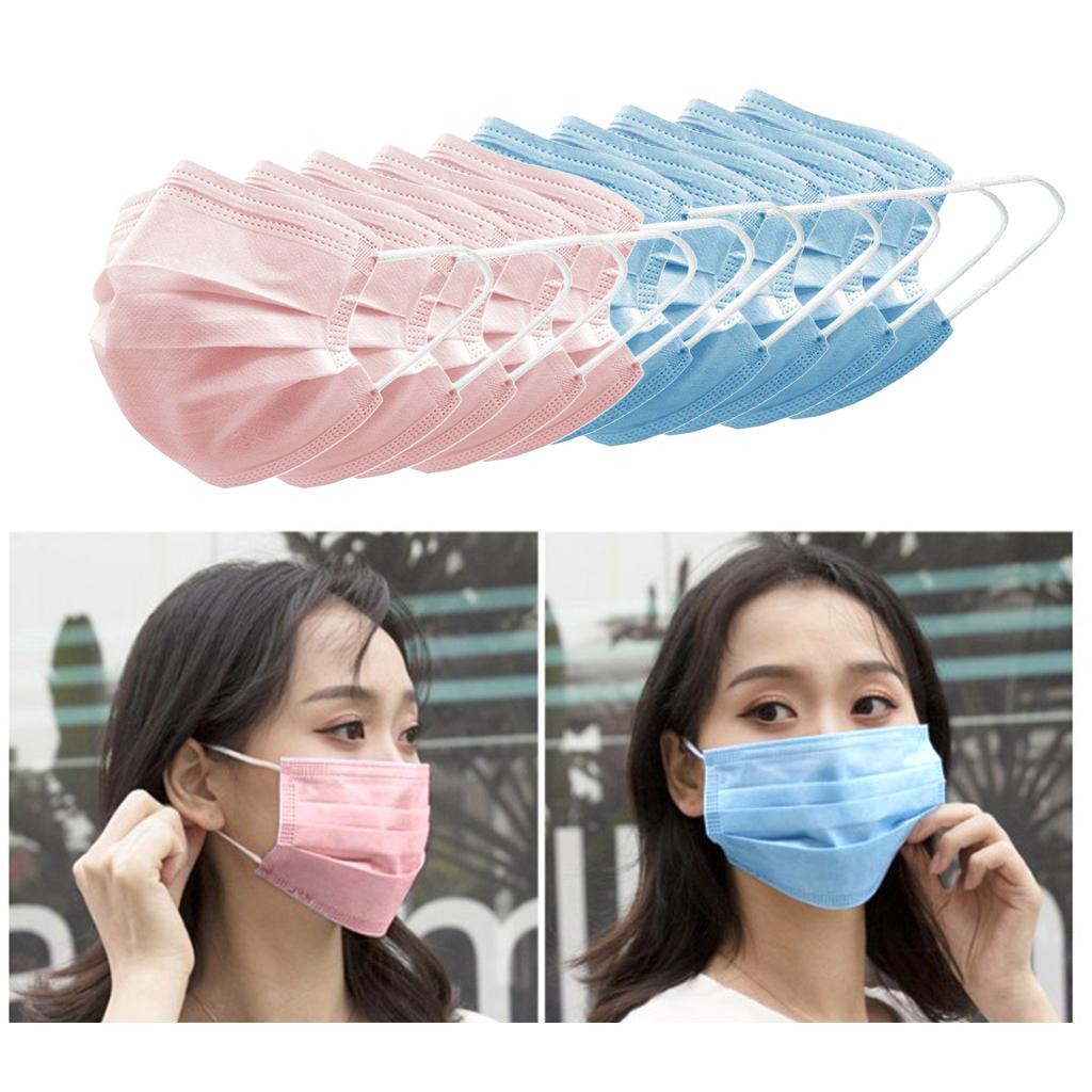 10pcs Disposable Face Cover 3 Layers Dust Proof Air Pollution Protection Mouth Cover