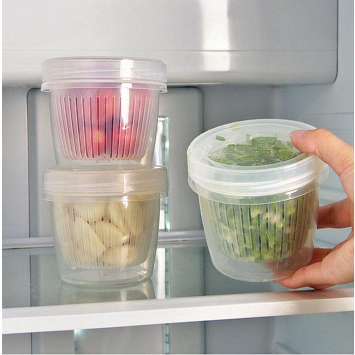 Hộp đựng bảo quản hành tỏi ớt 2 lớp