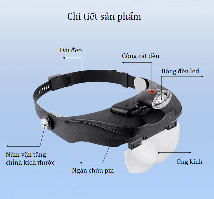 Kính Lúp Đeo Trán Có Đèn 81001-F