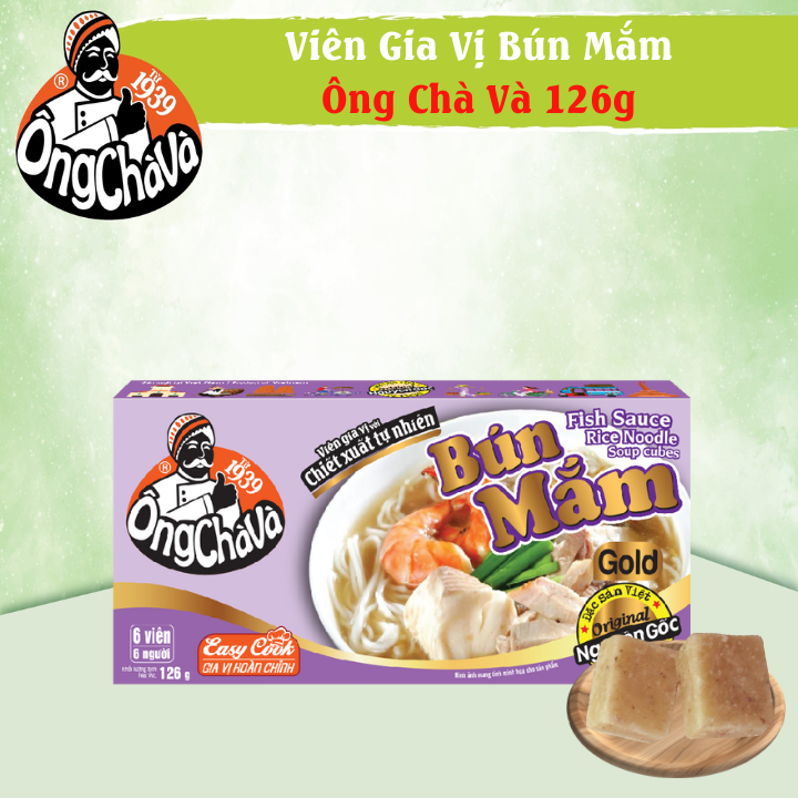 Viên Gia Vị Bún Mắm Ông Chà Và Gold 126gr (Fish Sauce Rice Noodle Soup Cubes)