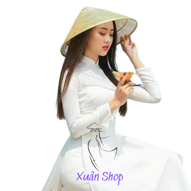 Áo dài trắng học sinh cổ truyền thống 2 tà lụa nhật/ áo dài nữ sinh