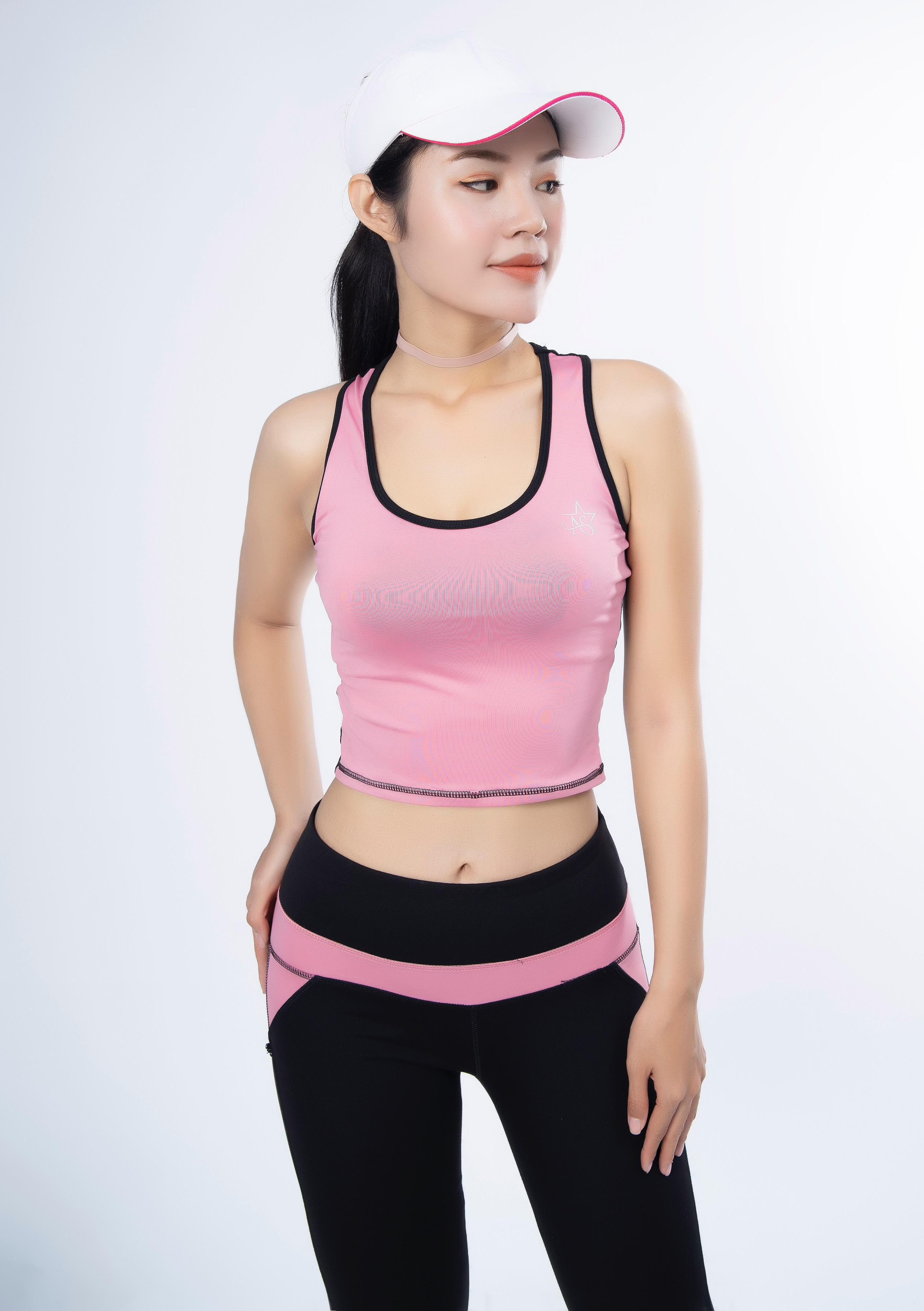 Bộ thể thao nữ quần lửng lưới áo croptop cao cấp màu Cam- DL513