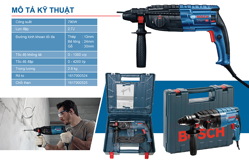 Máy khoan bê tông Bosch GBH 2-24 RE 790W