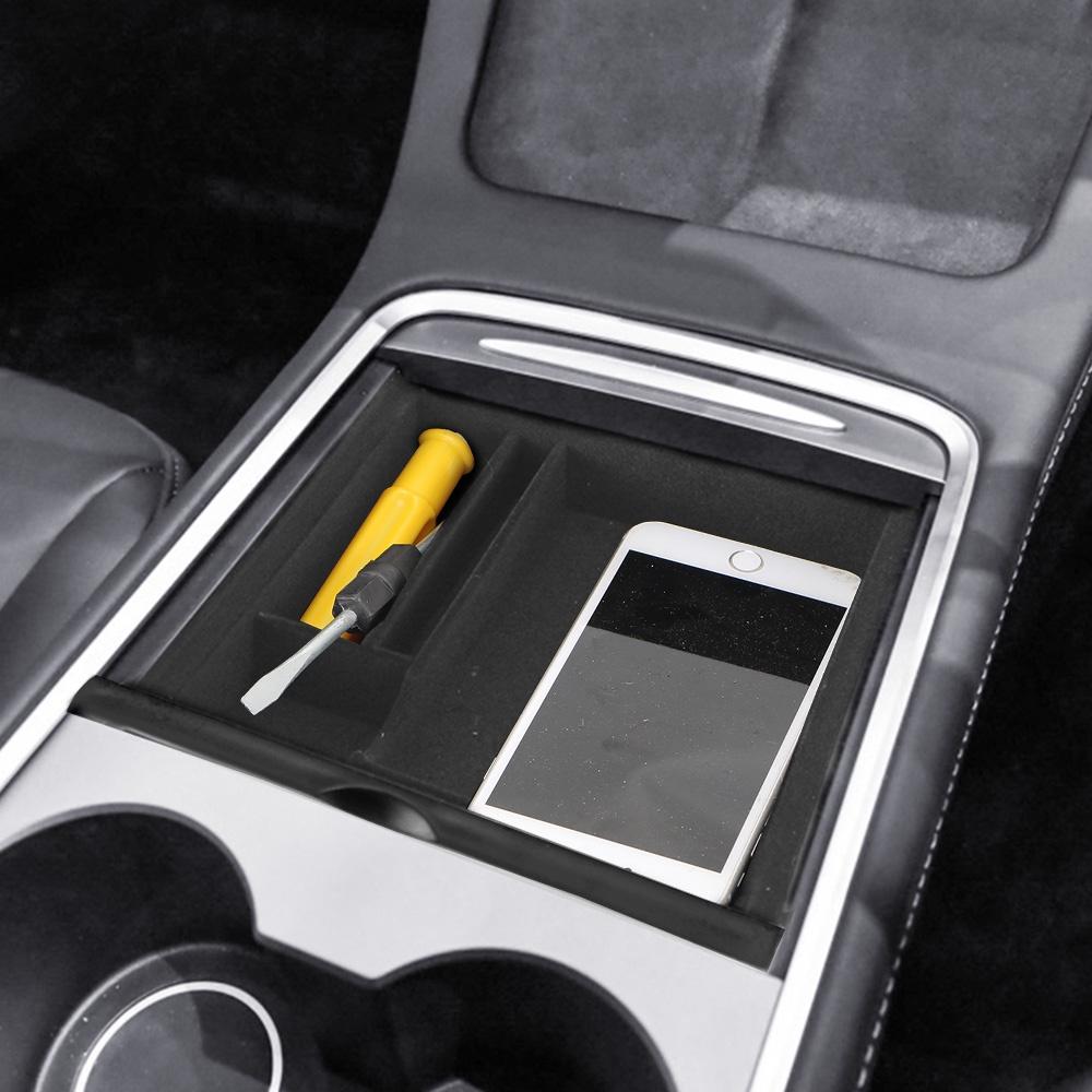 Hộp đựng đồ gắn chỗ tỳ tay trung tâm xe hơi Tesla Model 3 2021
