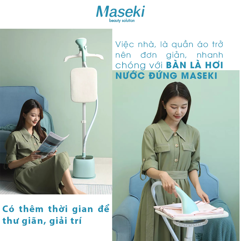 [HÀNG CHÍNH HÃNG] - Bàn Là Hơi Nước Đứng Maseki - Công Suất 1800W, Là/Ủi Nhanh Chóng, Phù Hợp Với Mọi Loại Vải