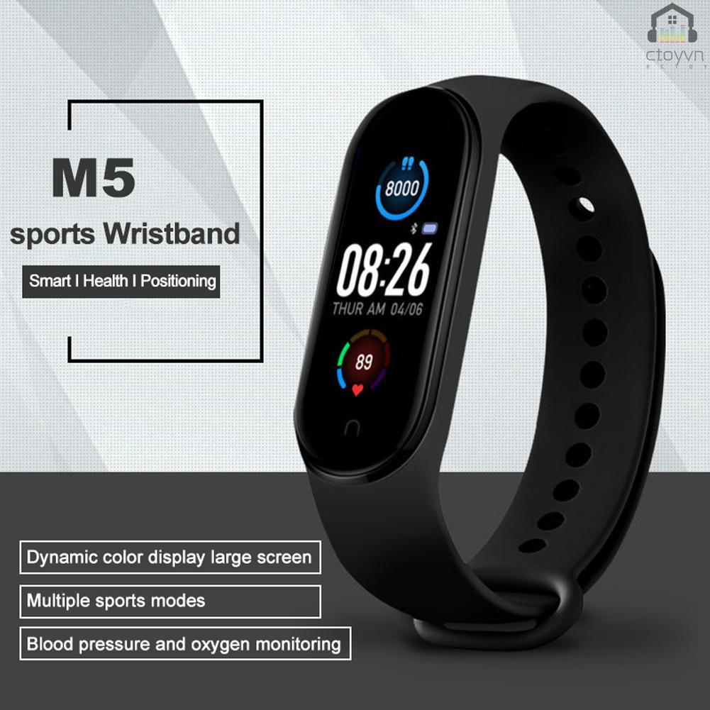 Đồng hồ thông minh M5 chống thấm nước hỗ trợ đo nhịp tim huyết áp theo dõi sức khỏe