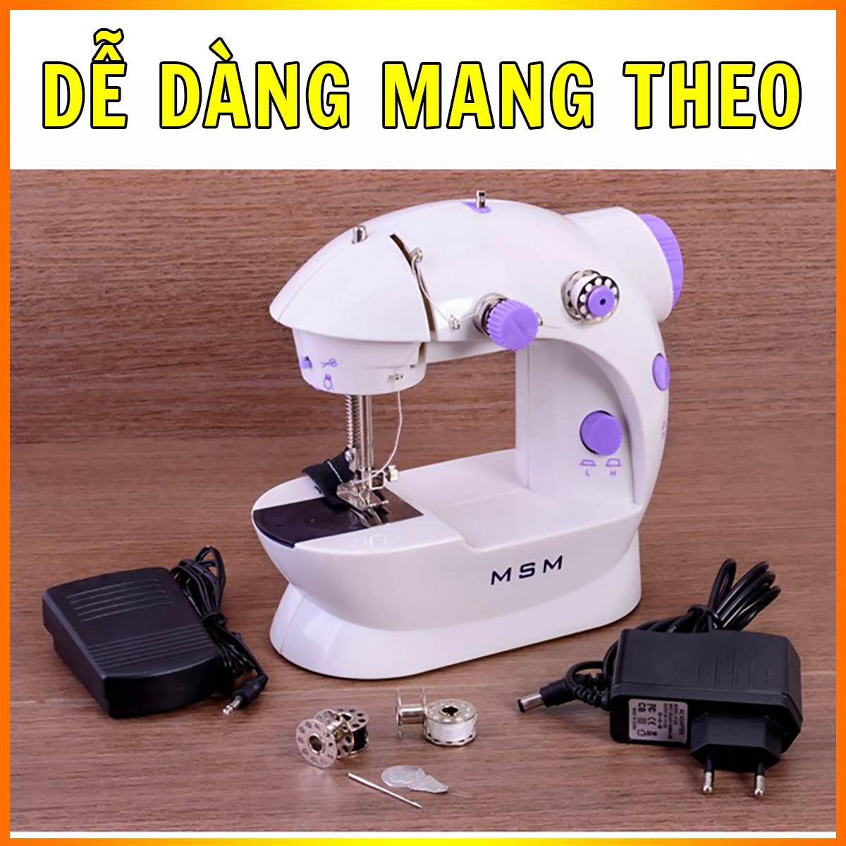 Máy khâu mini cho gia đình - May được nhiều loại vải - Tiện Lợi - Nhỏ gọn - Dễ dàng sử dụng