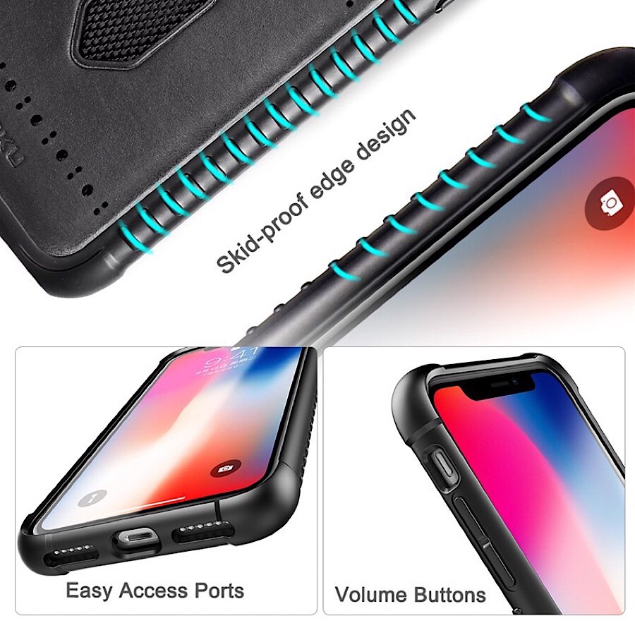 Ốp lưng cho iPhone Xs Max hiệu NUOKU Leopard Card - Hàng nhập khẩu