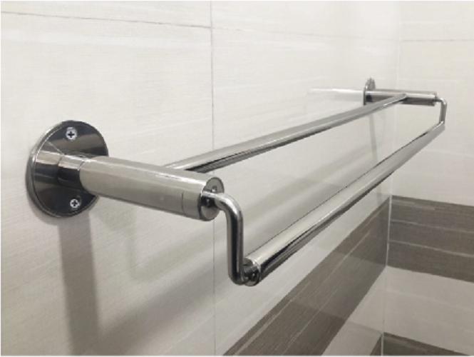 Thanh treo khăn lệch INOX 201, INOX 304 - Máng khăn đơn/đôi - Vắt khăn nhà tắm