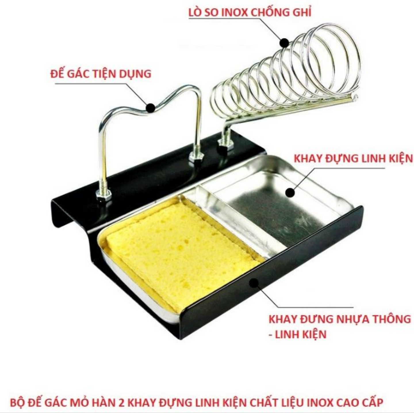 ĐẾ GÁC MỎ HÀN KIÊM KHAY TẢN NHIỆT ĐỰNG LINH KIỆN TIỆN DỤNG HÀNG CHẤT LƯỢNG