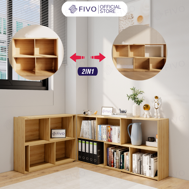 Kệ Sách Gỗ Cho Bé Nhiều Ngăn FIVO FB72, Nội Thất Thông Minh, Màu Sắc Đa Dạng Phù Hợp Cho Cả Bé Trai Và Bé Gái - 2 Tầng