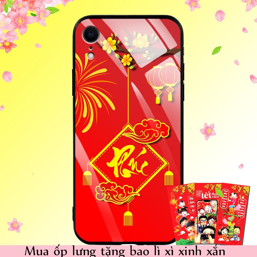 Ốp Lưng Kính Cường Lực cho điện thoại Iphone XR - 03006 7972 PHUC04 - Tặng kèm bao lì xì Chúc Mừng Năm Mới - Hàng Chính Hãng