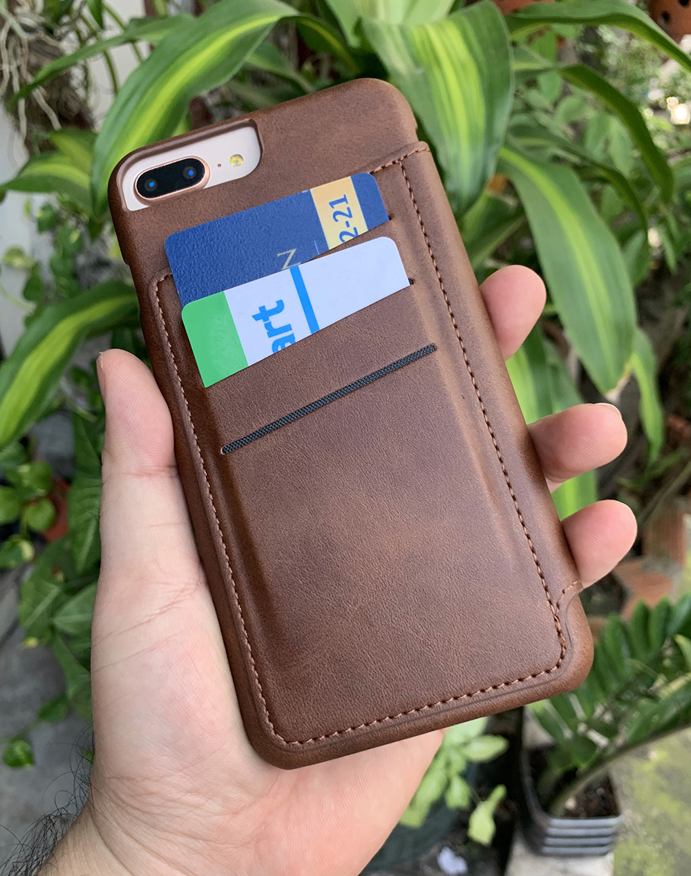 Bao da cao cấp dành cho iPhone 7 Plus / iPhone 8 Plus - Màu nâu