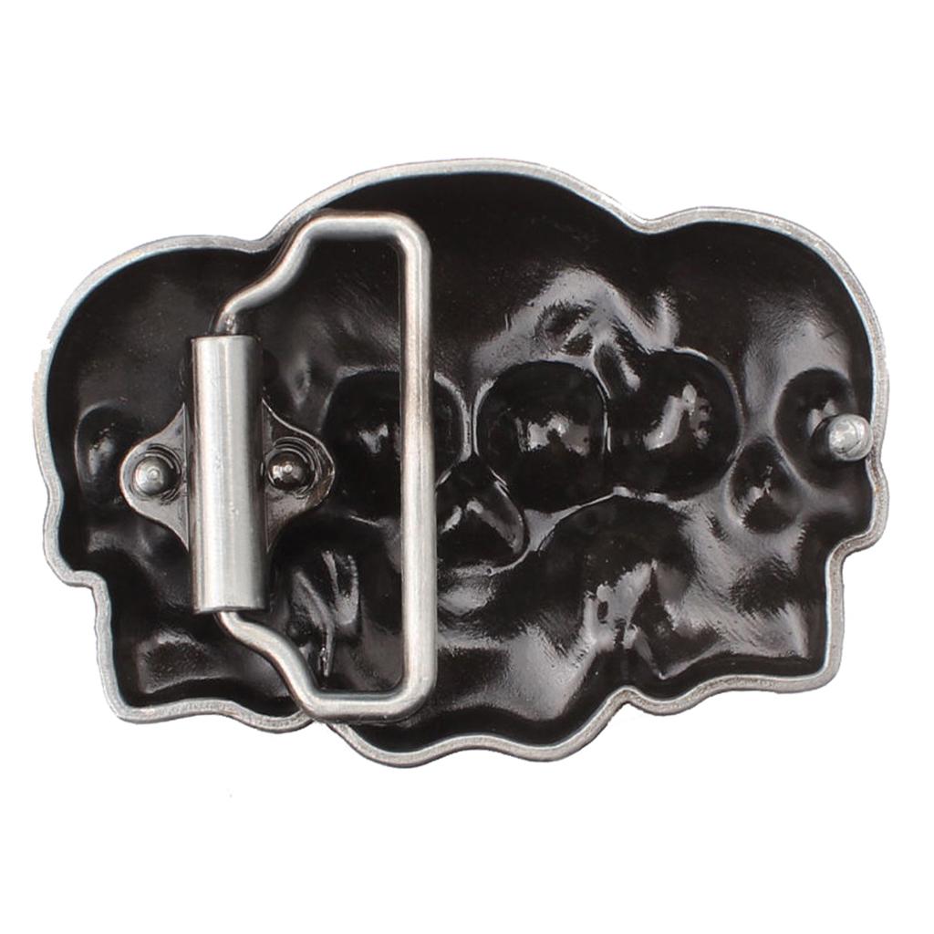 Punk Skull Belt Buckle Antique Silver 3D Skull Head Gothic Motorcycle Biker