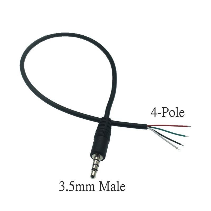 25CM 2.5mm 3.5mm Mono Connector Cable Male Female Plug 3pin 4 Pole 2.5mm & 3.5mm Extension Wire DIY Audio Repair Cable Charger