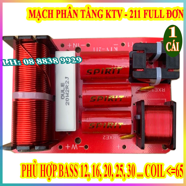 PHÂN TẦN KTV 211 NHẬP KHẨU - DÙNG CHO 1 BASS 2 TREBLE - GIÁ 1 MẠCH