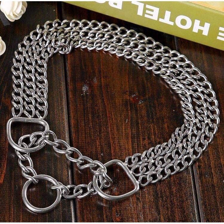 Vòng cổ inox 3 lá kỷ luật chó vừa và lớn doberman,malinois,gsd,v.v...