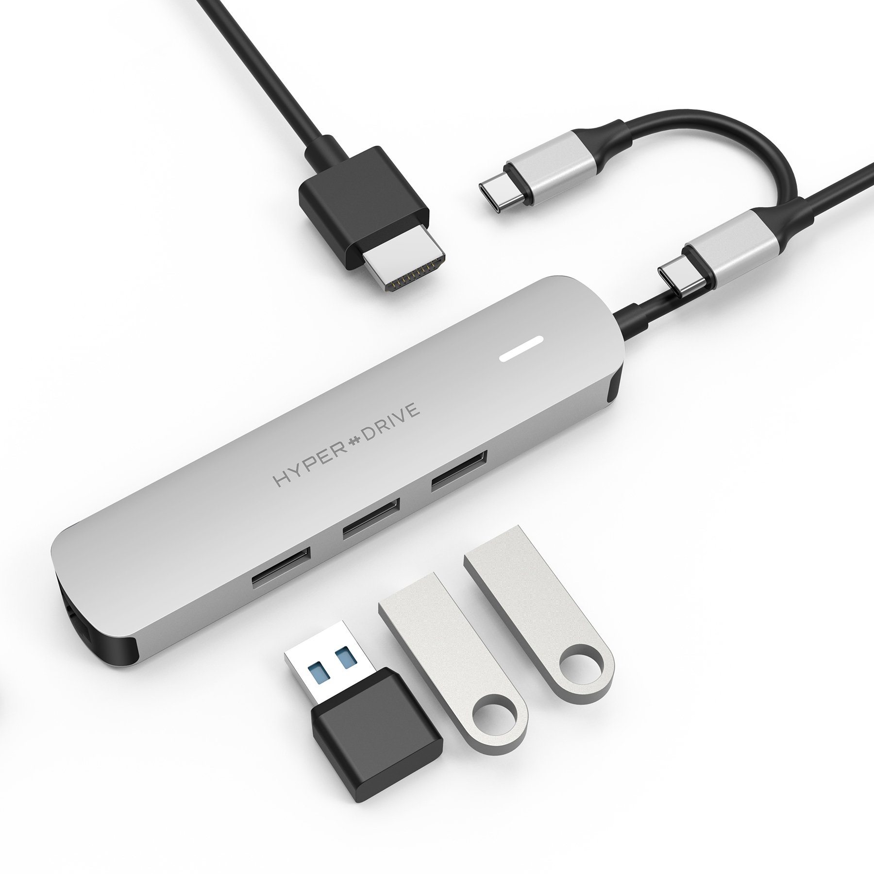 Cổng chuyển Hyper HyperDrive 4K HDMI 6-IN-1 USB-C dành cho Macbook/ Ultrabook/ Chromebook/ PC và USB-C Devices - Hàng chính hãng