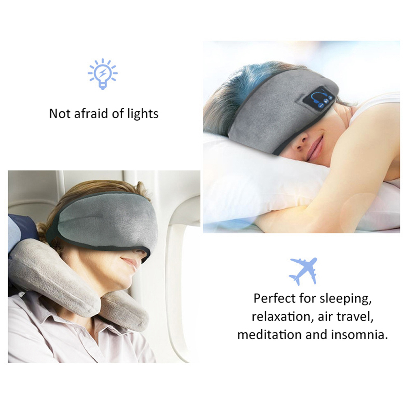 Mặt Nạ Ngủ Có Tai Nghe Mềm Không Dây Stereo BT