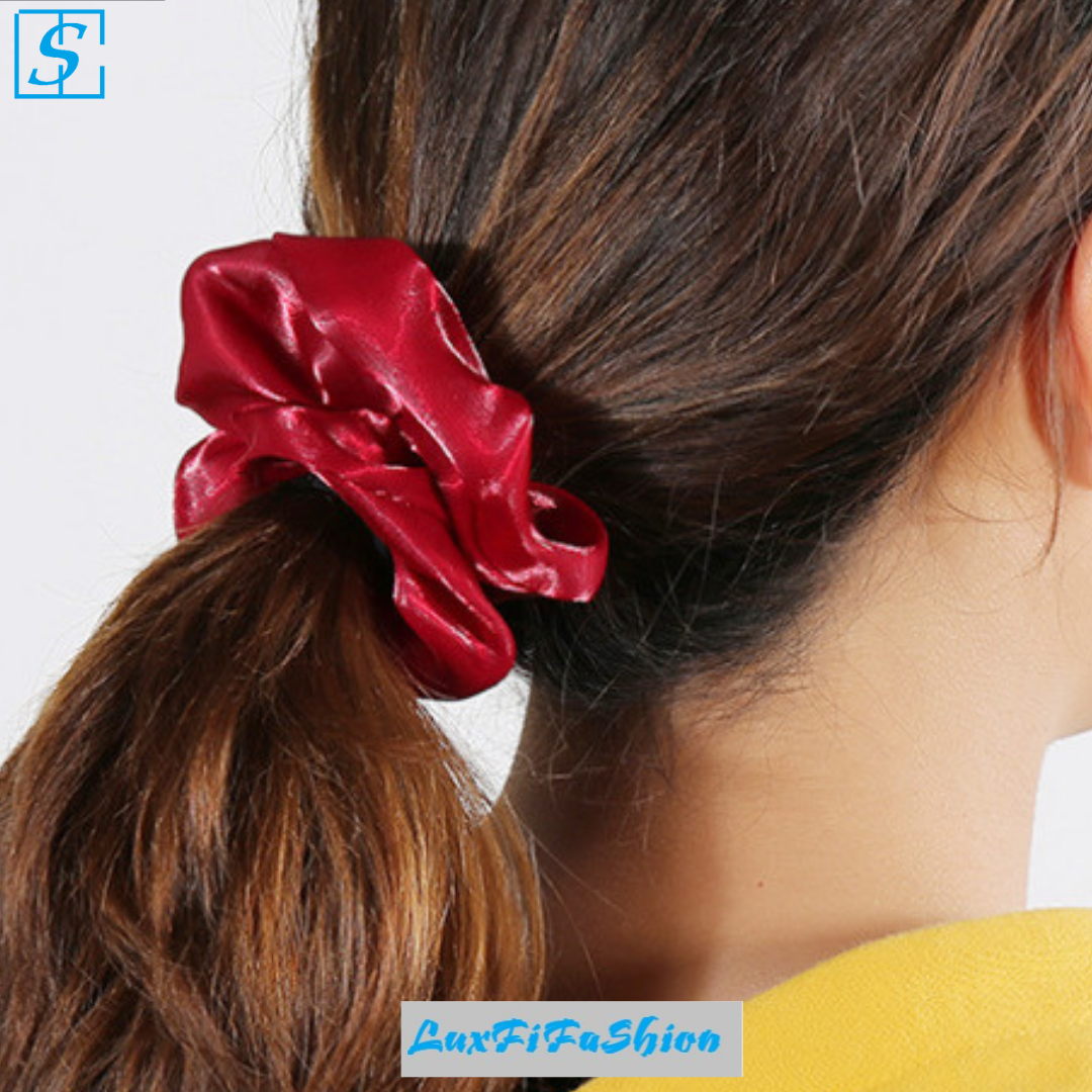 Combo 3 Dây Buộc Tóc, Cột Tóc Scrunchies Không Hoạt Tiết