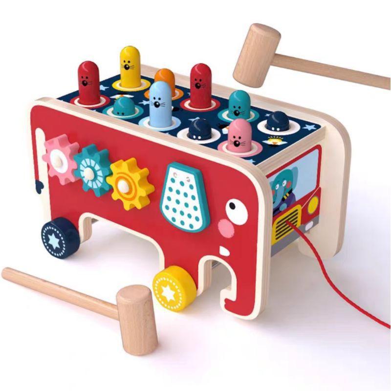 Bộ gỗ đập chuột kết hợp trò chơi rèn luyện khả năng phản xạ cho bé ( 100% gỗ )