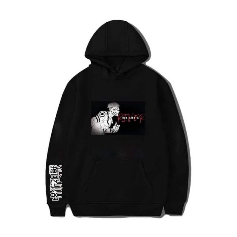 Áo Hoodie Anime Jujutsu Kaisen Gojo Satoru 2 màu đen trắng chất đẹp L1