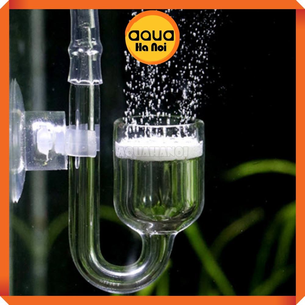 Cốc sủi co2 thủy tinh trong suốt siêu mịn cho bể thủy sinh - Phi 2cm