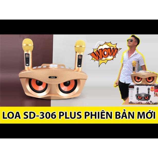 Loa bluetooth Karaoke SDRD SD 306 Plus Kèm 2 Micro Không dây Có Màn Hình Mới 2021 bảo hành 12 tháng bass cực hay