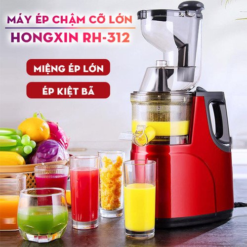 Máy Ép Hoa Quả Trái Cây, Máy Ép Chậm, Máy Ép Chậm Hongxin RH310 Cao Cấp, Ép rau củ quả 95% lượng nước